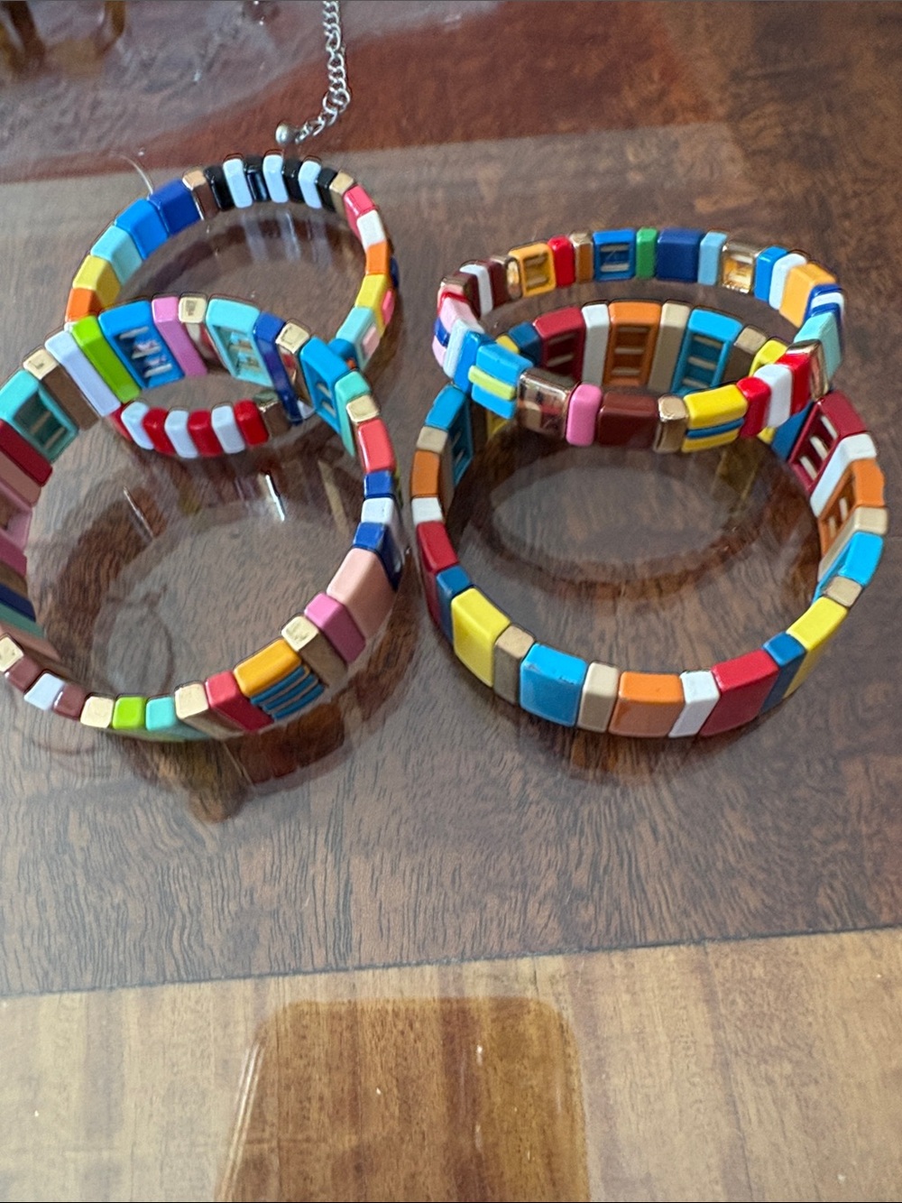 Women's Multicolor Tile Bead Bracelet Set - Unbranded